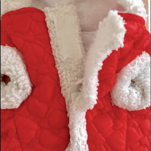 Red & White Heart Patterned Dog Vest/Coat, Sz. S - Picture 3 of 5